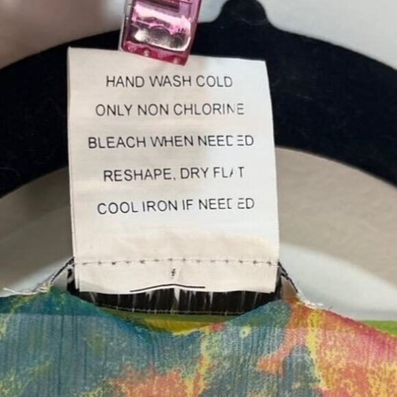 Studio thirtysix 36 Sheer Top V-neck S/M Flowy Colorful Bright Summer - Picture 6 of 9